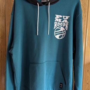 Brand New With Tags Men's Puma Hoops Teal Hoodie Sweatshirt Size Xl